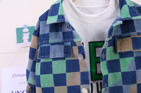 Load image into Gallery viewer, 3 Pieces Set Baby Kid Boys Letters Tops Checked Jackets Outwears And Pants Wholesale 230206488
