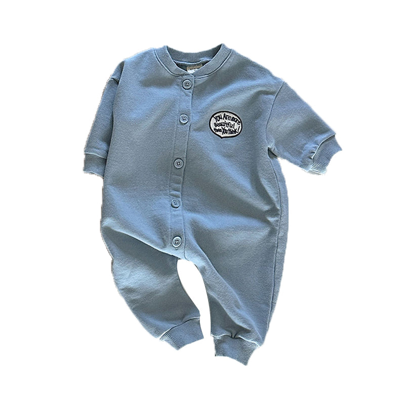 Baby Unisex Letters Embroidered Jumpsuits Wholesale 230206493