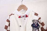 Load image into Gallery viewer, 3 Pieces Set Baby Kid Boys Solid Color Polo Shirts Checked Jackets Outwears And Color-blocking Pants Wholesale 230206501
