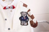 Load image into Gallery viewer, 3 Pieces Set Baby Kid Boys Solid Color Polo Shirts Checked Jackets Outwears And Color-blocking Pants Wholesale 230206501
