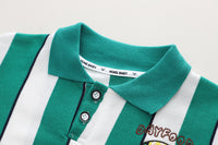 Load image into Gallery viewer, 2 Pieces Set Baby Kid Boys Striped Letters Cartoon Embroidered Polo Shirts And Solid Color Jeans Wholesale 230206503
