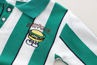 Load image into Gallery viewer, 2 Pieces Set Baby Kid Boys Striped Letters Cartoon Embroidered Polo Shirts And Solid Color Jeans Wholesale 230206503
