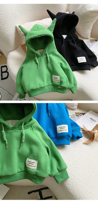 Load image into Gallery viewer, Baby Kid Boys Solid Color Letters Cartoon Hoodies Sweatshirts Wholesale 23020663
