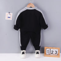 Load image into Gallery viewer, 2 Pieces Set Baby Kid Boys Letters Color-blocking Polo Shirts And Pants Wholesale 23020671
