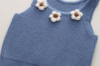 Load image into Gallery viewer, 3 Pieces Set Baby Kid Girls Flower Vests Waistcoats And Solid Color Tops And Pants Wholesale 23020680
