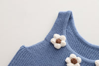 Load image into Gallery viewer, 3 Pieces Set Baby Kid Girls Flower Vests Waistcoats And Solid Color Tops And Pants Wholesale 23020680
