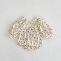 Load image into Gallery viewer, Baby Girls Flower Print Rompers Wholesale 23020807
