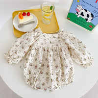Load image into Gallery viewer, Baby Girls Flower Print Rompers Wholesale 23020807
