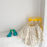 Load image into Gallery viewer, Baby Girls Flower Print Rompers Wholesale 23020807
