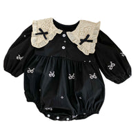 Load image into Gallery viewer, Baby Girls Flower Bow Rompers Wholesale 23020808
