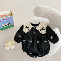 Load image into Gallery viewer, Baby Girls Flower Bow Rompers Wholesale 23020808
