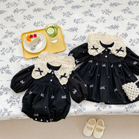 Load image into Gallery viewer, Baby Girls Flower Bow Rompers Wholesale 23020808
