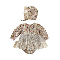 Load image into Gallery viewer, Baby Girls Flower Lace Print Rompers Wholesale 23020809
