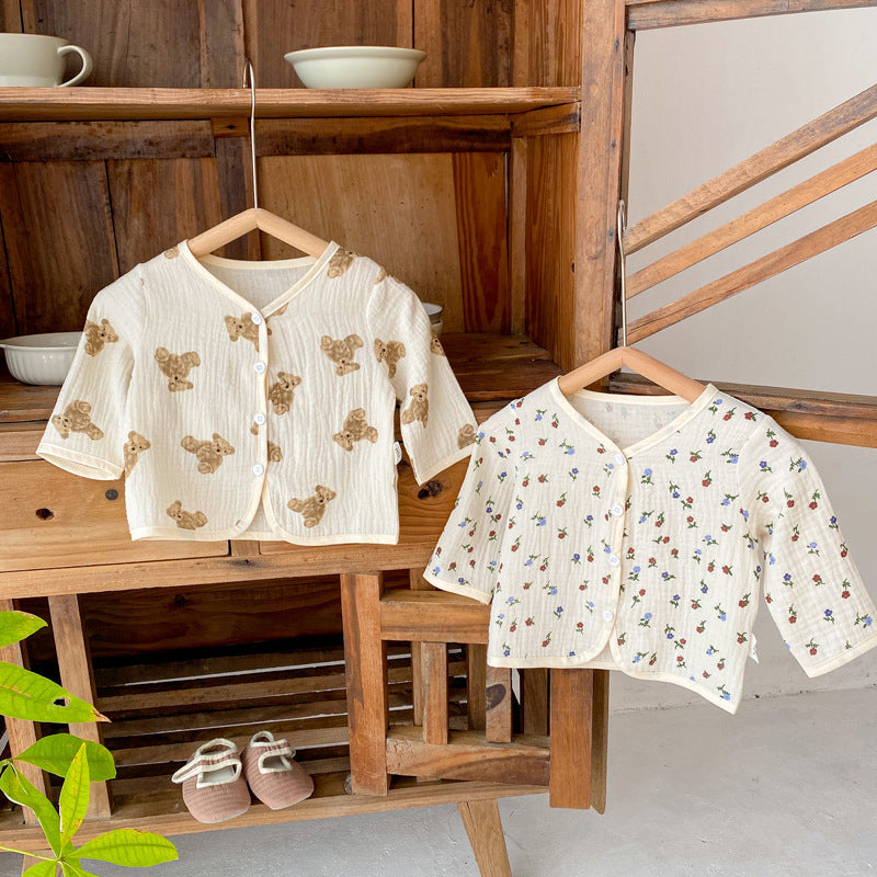 Baby Unisex Flower Cartoon Print Jackets Outwears Wholesale 23020812