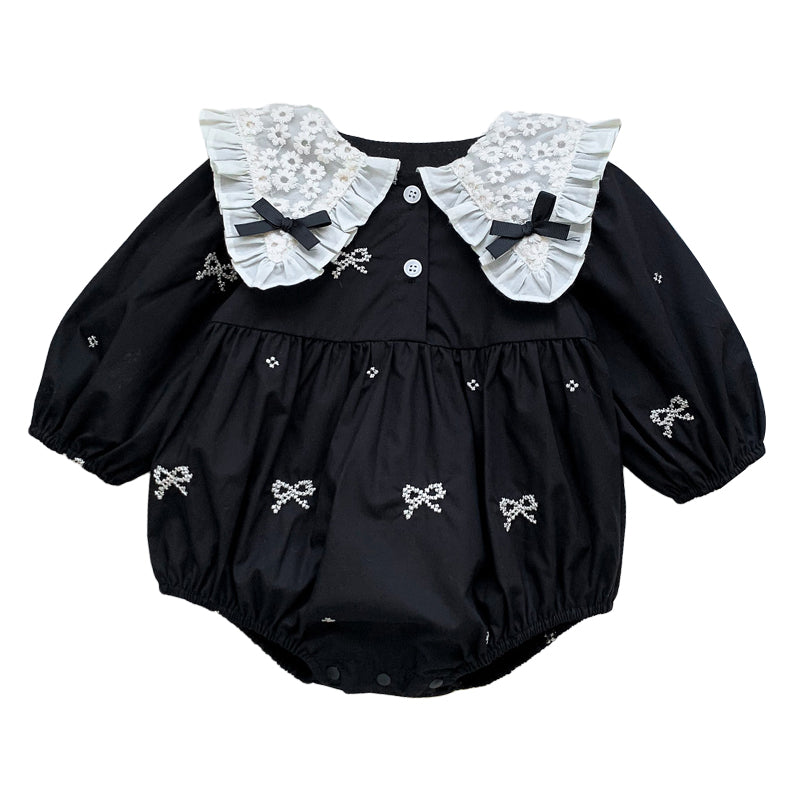 Baby Girls Flower Embroidered Rompers Wholesale 23020816