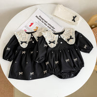 Load image into Gallery viewer, Baby Girls Flower Embroidered Rompers Wholesale 23020816
