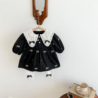Load image into Gallery viewer, Baby Girls Flower Embroidered Rompers Wholesale 23020816
