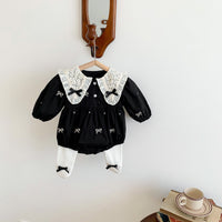 Load image into Gallery viewer, Baby Girls Flower Embroidered Rompers Wholesale 23020816
