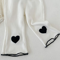 Load image into Gallery viewer, 2 Pieces Set Baby Girls Color-blocking Rompers Love heart And Embroidered Pants Wholesale 23020817

