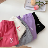 Load image into Gallery viewer, Baby Kid Girls Solid Color Love heart Pants Wholesale 230208175
