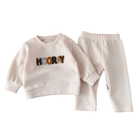 Load image into Gallery viewer, 2 Pieces Set Baby Unisex Letters Hoodies Sweatshirts And Solid Color Pants Wholesale 230208223
