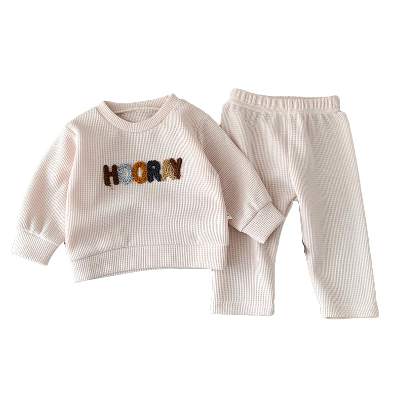 2 Pieces Set Baby Unisex Letters Hoodies Sweatshirts And Solid Color Pants Wholesale 230208223