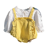 Load image into Gallery viewer, 2 Pieces Set Baby Girls Lace Tops And Solid Color Rompers Wholesale 230208241
