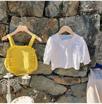 Load image into Gallery viewer, 2 Pieces Set Baby Girls Lace Tops And Solid Color Rompers Wholesale 230208241
