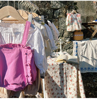 Load image into Gallery viewer, 2 Pieces Set Baby Girls Lace Tops And Solid Color Rompers Wholesale 230208241
