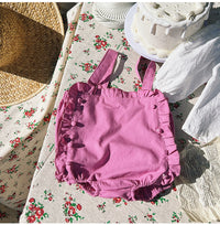 Load image into Gallery viewer, 2 Pieces Set Baby Girls Lace Tops And Solid Color Rompers Wholesale 230208241
