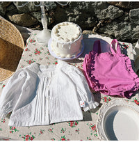 Load image into Gallery viewer, 2 Pieces Set Baby Girls Lace Tops And Solid Color Rompers Wholesale 230208241
