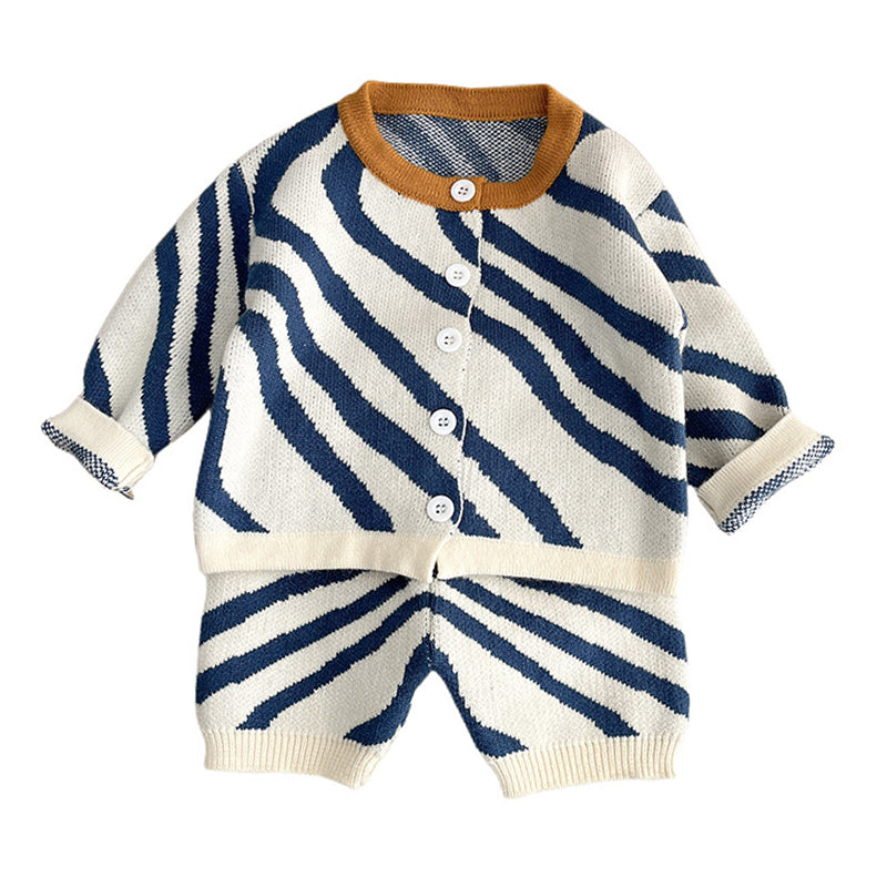 2 Pieces Set Baby Unisex Crochet Zebra Jackets Outwears And Shorts Wholesale 23020826