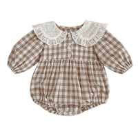 Load image into Gallery viewer, Baby Girls Checked Rompers Wholesale 230208268

