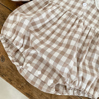 Load image into Gallery viewer, Baby Girls Checked Rompers Wholesale 230208268
