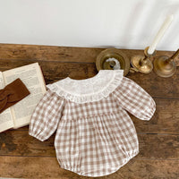 Load image into Gallery viewer, Baby Girls Checked Rompers Wholesale 230208268
