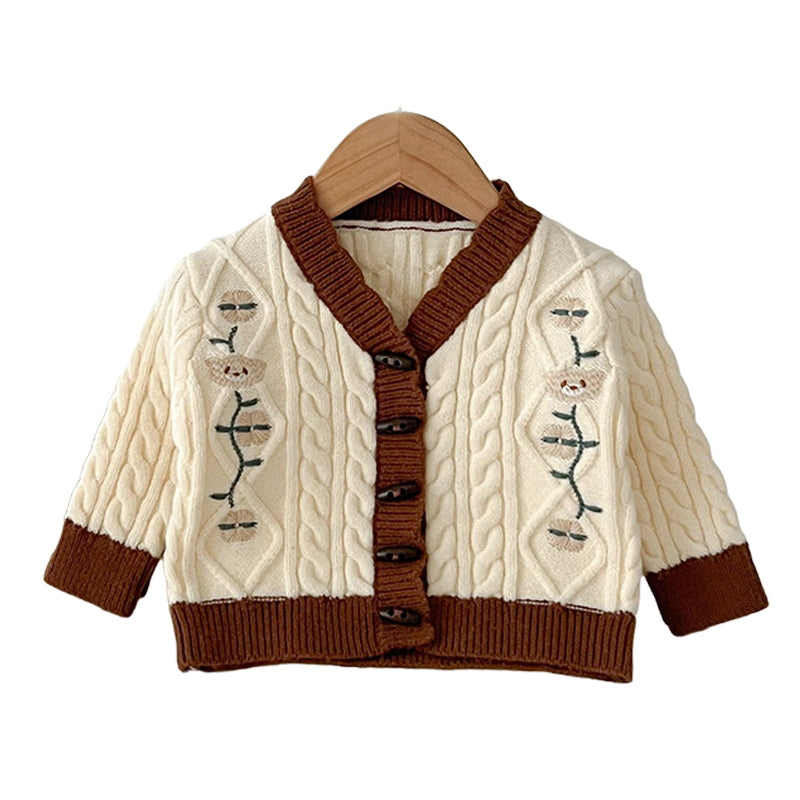 Baby Girls Crochet Embroidered Cardigan Wholesale 230208277