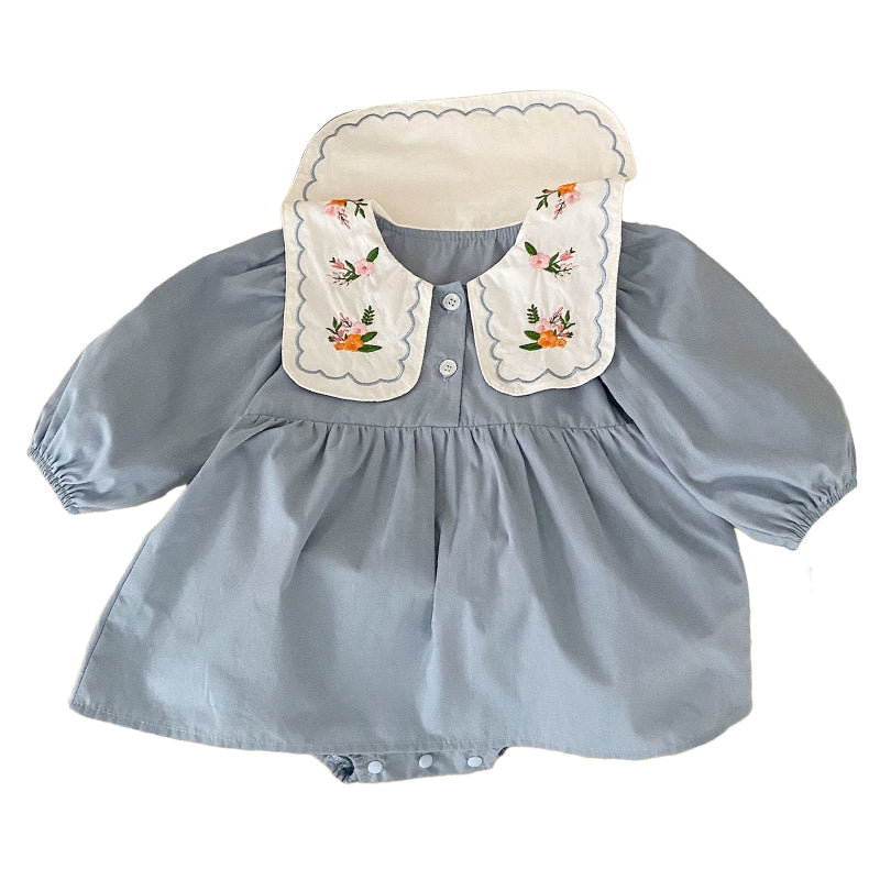 Baby Girls Flower Embroidered Rompers Wholesale 230208278