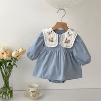 Load image into Gallery viewer, Baby Girls Flower Embroidered Rompers Wholesale 230208278
