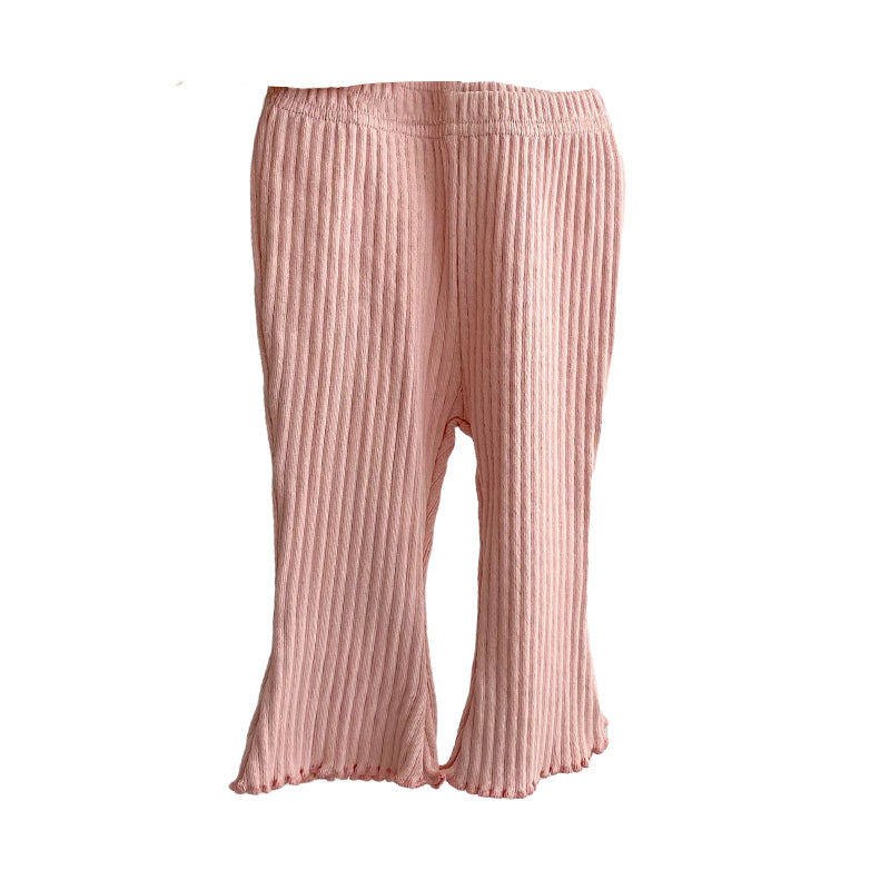 Baby Girls Solid Color Muslin&Ribbed Pants Leggings Wholesale 230208282