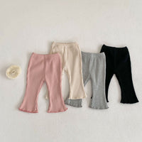 Load image into Gallery viewer, Baby Girls Solid Color Muslin&amp;Ribbed Pants Leggings Wholesale 230208282
