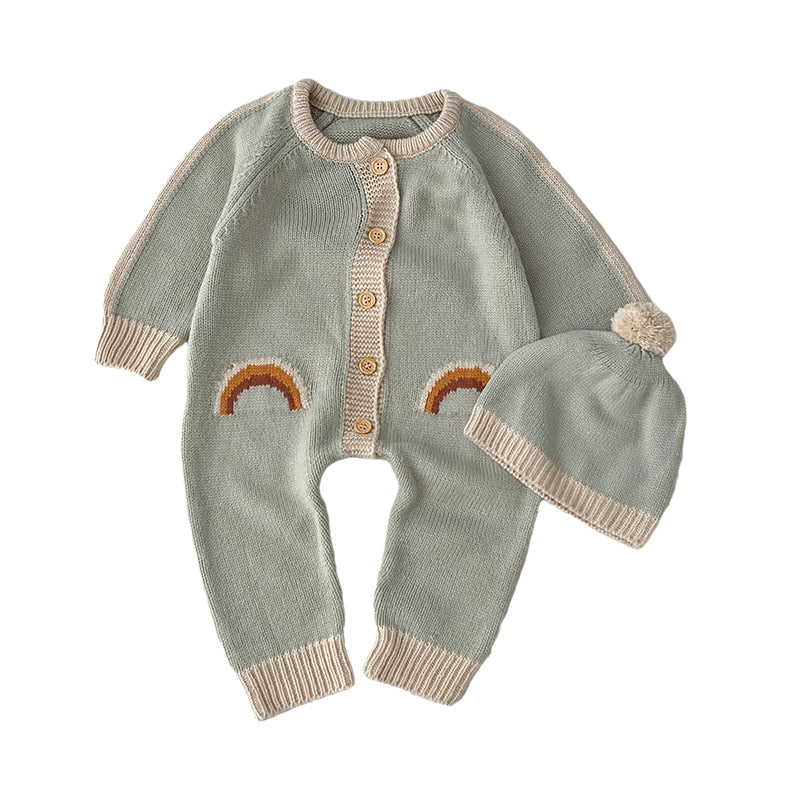 Baby Unisex Rainbow Crochet Jumpsuits Wholesale 230208292