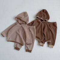 Load image into Gallery viewer, 2 Pieces Set Baby Unisex Solid Color Hoodies Sweatshirts And Pants Wholesale 23020830
