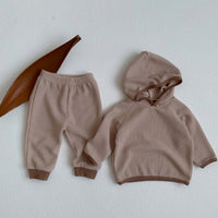 Load image into Gallery viewer, 2 Pieces Set Baby Unisex Solid Color Hoodies Sweatshirts And Pants Wholesale 23020830
