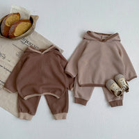 Load image into Gallery viewer, 2 Pieces Set Baby Unisex Solid Color Hoodies Sweatshirts And Pants Wholesale 23020830
