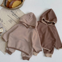 Load image into Gallery viewer, 2 Pieces Set Baby Unisex Solid Color Hoodies Sweatshirts And Pants Wholesale 23020830
