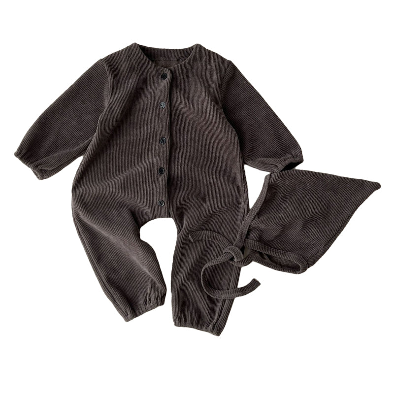 Baby Unisex Solid Color Muslin&Ribbed Jumpsuits Wholesale 230208300