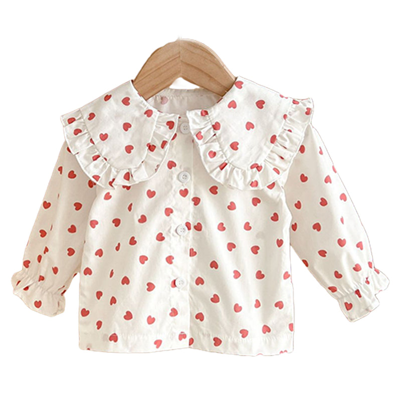 Baby Girls Love heart Checked Print Tops Wholesale 230208306