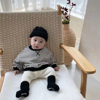 Load image into Gallery viewer, Baby Unisex Solid Color Muslin&amp;Ribbed Pants Leggings Wholesale 23020831
