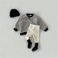 Load image into Gallery viewer, Baby Unisex Solid Color Muslin&amp;Ribbed Pants Leggings Wholesale 23020831
