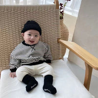 Load image into Gallery viewer, Baby Unisex Solid Color Muslin&amp;Ribbed Pants Leggings Wholesale 23020831
